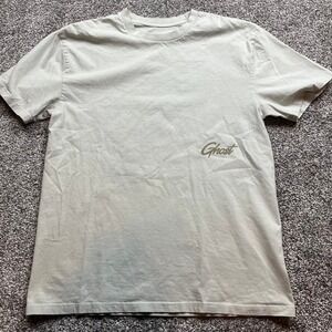 Ghost T Shirt "Ghost" Logo Graphic Tee Light Tan Short Sleeve Size L